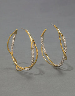 ALEXIS BITTAR Intertwined Two Tone Pave Hoop Earring | 耳环(多色)