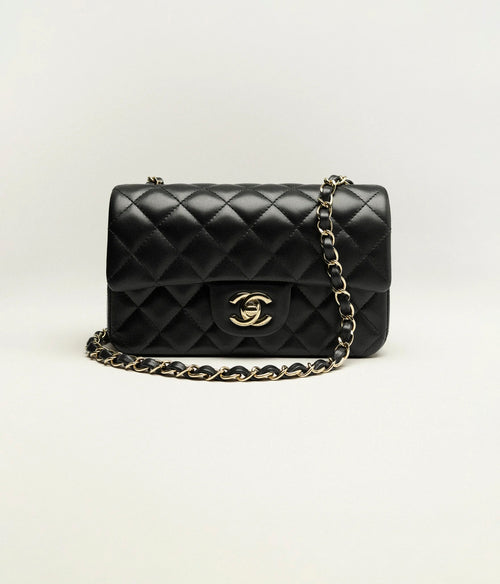 CHANEL Mini Flap Bag Lambskin Black | 香奈兒 迷你手袋 (黑色)