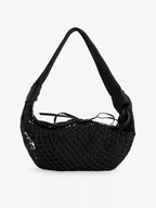 LEMAIRE Fortune Croissant Filt Woven and Leather Shoulder Bag | Handbag (Black)