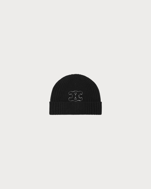 CELINE Triomphe Beanie in wool | 賽琳 冷帽 (黑色)