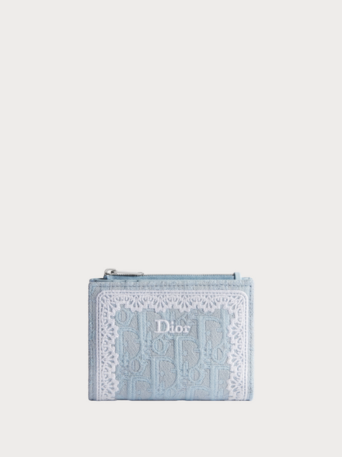 CHRISTIAN DIOR Dior Oblique Dahlia Wallet(Blue)