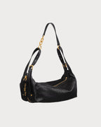 CHRISTIAN DIOR Medium D-Journey Crinkled Calfskin Bag | 迪奥 手袋 (黑色)