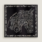 HERMES Complication Equestre Embroidered Scarf 90 | Hermès scarf (black)
