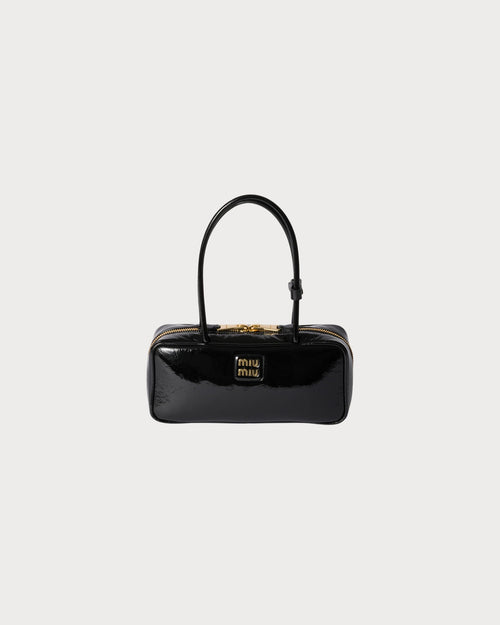 MIU MIU Beau Naplak Patent Leather Bag | Miu Miu Handbag (Black)
