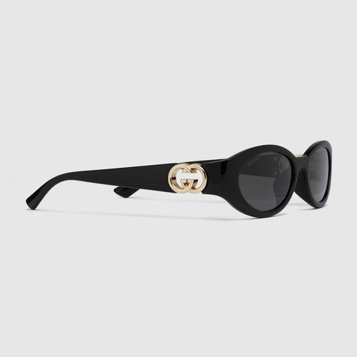 GUCCI Oval Frame Sunglasses | Gucci Sunglasses (Black)