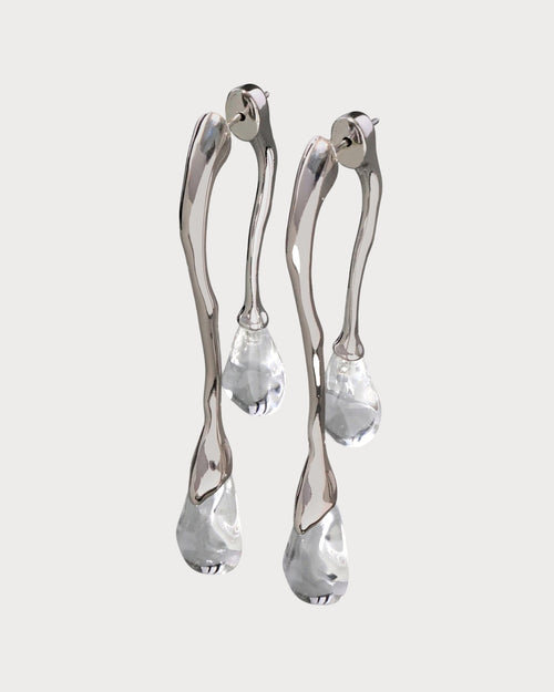 ALEXIS BITTAR Lucite Silver Front Back Double Drop Earring | 耳环(多色)