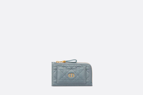 CHRISTIAN DIOR Caro Cosmos Zipped Card Holder | 迪奧 卡套銀包 (Cloud Blue)