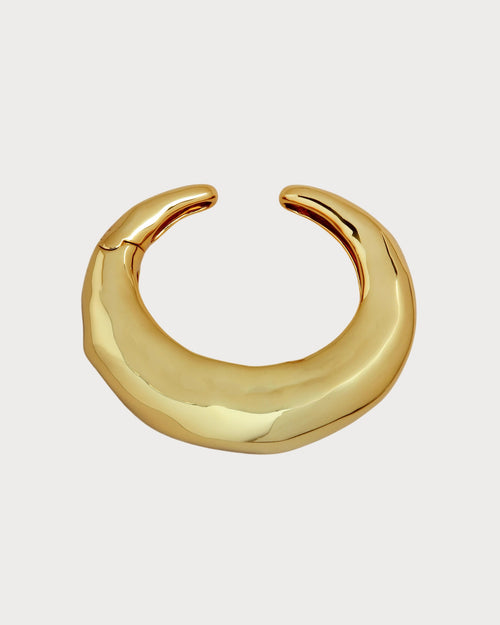 ALEXIS BITTAR Large Molten Hinged Cuff Gold | 手镯(大码/金色)