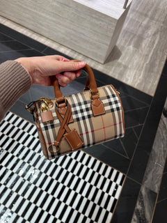 BURBERRY Mini Check Bowling Bag | Burberry Mini Bag (Brown)