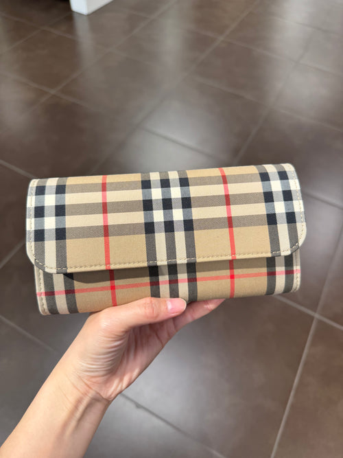 BURBERRY Halton Check Long Wallet | Burberry Long Wallet (Beige)