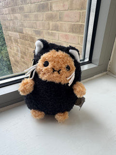 NOODOLL Black Kitty Ricespud Mini Sitting Plush Toy | 黑色小貓米薯迷你坐姿絨毛玩偶 (黑色)
