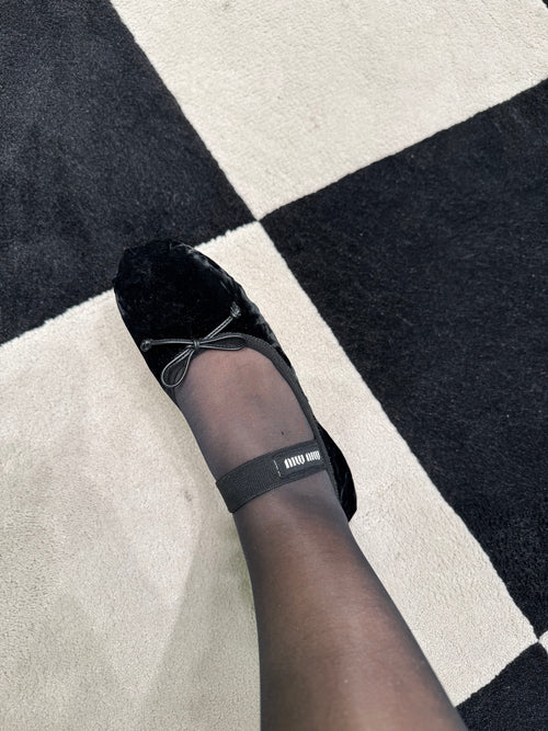 MIU MIU 5F794D Suede Ballerina Flat | Miu Miu flats (black)