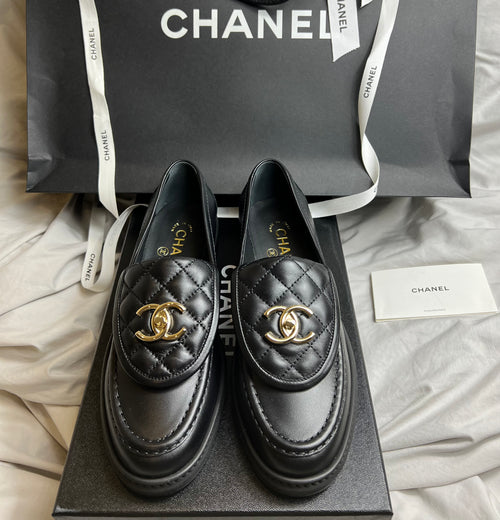 CHANEL Quilted Leather Classic Loafers | 香奈兒 經典樂福鞋 (黑色)