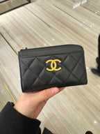 CHANEL Gold CC Card Holder Wallet | Chanel Wallet (Black)