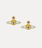 VIVIENNE WESTWOOD Small Neo Bas Relief Mustard Earrings | Small Neo Embossed Mustard Yellow Earrings (Gold)