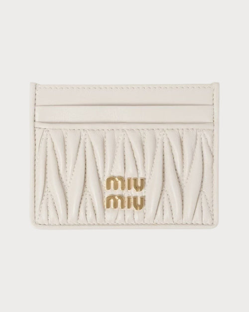 MIU MIU Matelasse Nappa Leather Card Holder | 繆繆 卡套 (White)