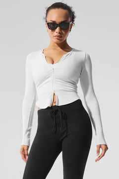 ALO YOGA Ribbed Stardust Long Sleeve Black | 羅紋長袖上衣 (多色) - LondonKelly 英國名牌代購