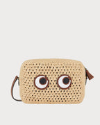ANYA HINDMARCH Raffia Eyes Cross - body | 安雅·希德瑪芝 草編眼睛斜背包(天然色) - LondonKelly 英國名牌代購