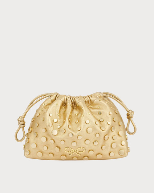 ANYA HINDMARCH Studs Drawstring Pouch | 安雅·希德瑪芝 鉚釘束口袋(金色) - LondonKelly 英國名牌代購