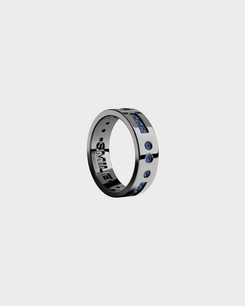APM MONACO A21436KBR Blue Smile Morse Code Ring | 摩斯密碼戒指 (深灰色) - LondonKelly 英國名牌代購