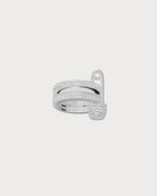 APM MONACO A22271OX Love, Smile, Bonheur Triple Hoop Safety Pin Ring | 三環安全別針戒指 (銀色) - LondonKelly 英國名牌代購