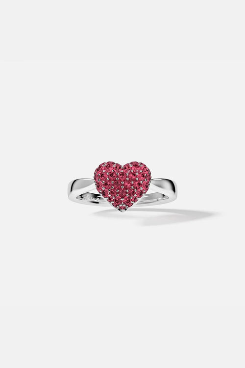 APM MONACO A23916KR Fuchsia Heart Ring | 桃紅愛心戒指 (銀色) - LondonKelly 英國名牌代購