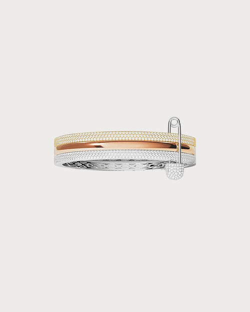 APM MONACO AB5760XTRH Triple Safety Pin Bangle | 三重安全别针手镯 (银色) - LondonKelly 英国名牌代购