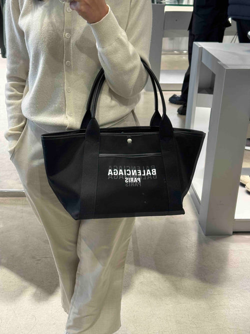 BALENCIAGA Biarritz帆布托特包(中號/黑色) - LONDONKELLY 英國名牌代購