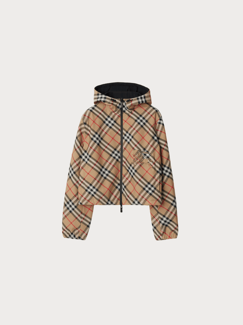 BURBERRY Cropped Reversible Check Hooded Jacket(Beige) - LONDONKELLY 英國名牌代購