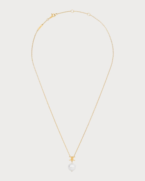 CELINE Les Perles Celine Necklace Resin Pearl & Brass(Gold) - LONDONKELLY 英國名牌代購