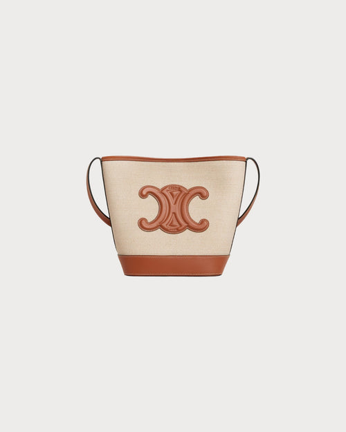 CELINE Small Bucket Cuir Triomphe In Textile | 赛琳 水桶袋 (啡色) - LondonKelly 英国名牌代购