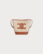 CELINE Small Bucket Cuir Triomphe In Textile | 赛琳 水桶袋 (啡色) - LondonKelly 英国名牌代购