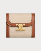 CELINE Textile Small Wallet Triomphe | 赛琳 银包 (米色)