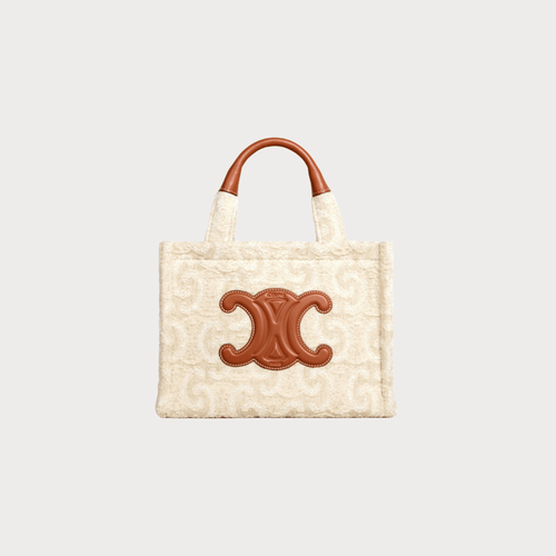 CELINE Triomphe All - Over Small Cabas Thais Textile(White) - LONDONKELLY 英國名牌代購