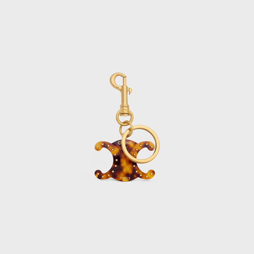 CELINE Triomphe Keyring Charm In Plexiglass | 賽琳 鎖匙扣 (啡色) - LondonKelly 英國名牌代購