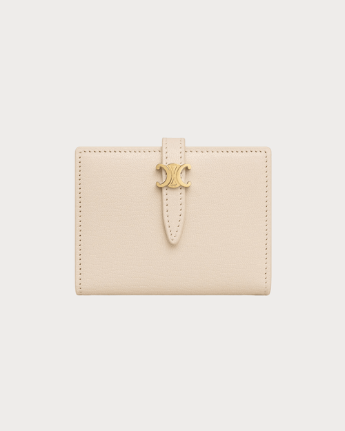 CELINE Triomphe Pontet Bi-Fold Card Holder Goatskin(Black) - LONDONKELLY 英國名牌代購