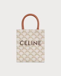 CELINE Vertical Cabas Canvas Tan Triomphe Canvas(Mini/2 Colors) - LONDONKELLY 英國名牌代購