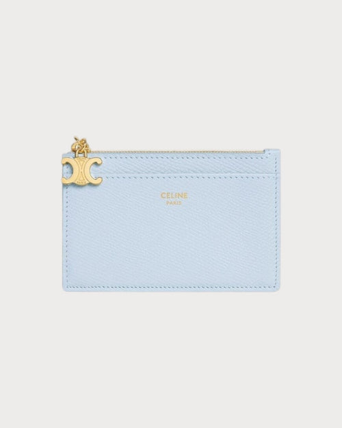 CELINE Zipped Card Holder Triomphe Charms In Grained Calfskin | 賽琳 卡套 (多色) - LONDONKELLY 英國名牌代購