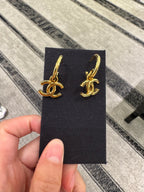 CHANEL ABC696 CC Drop Hoop Earrings(Gold) - LONDONKELLY 英國名牌代購