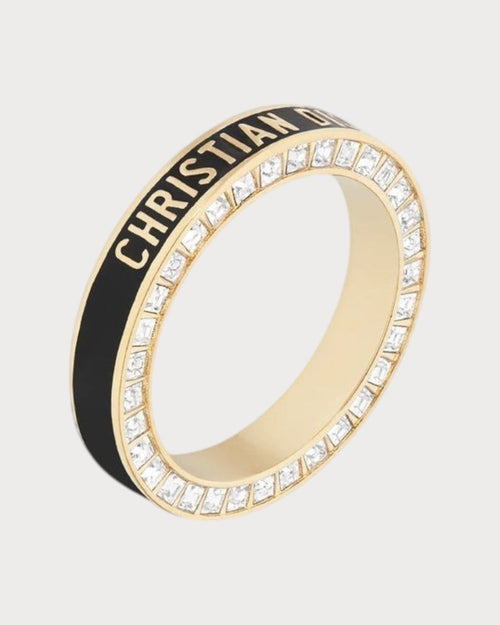 CHRISTIAN DIOR Dior Night Code Ring Gold - Finish Metal with White Crystals | 迪奥 戒指 (多色) - LONDONKELLY 英国名牌代购