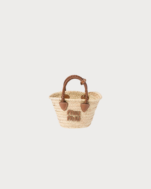 MIU MIU Mini Woven Fabric Handbag | 繆繆 草編袋 (Tan)