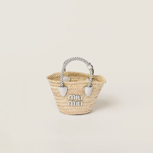 MIU MIU Mini Woven Fabric Handbag | 缪缪 草编袋 (White)