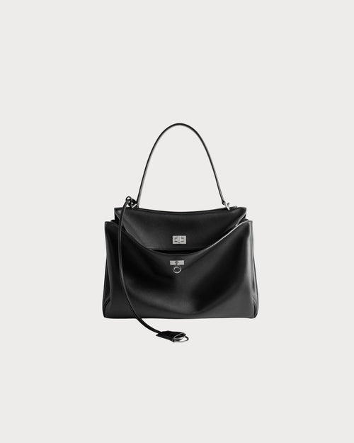 BALENCIAGA Women's Rodeo Medium Handbag | 巴黎世家 手袋 (黑色) Silver