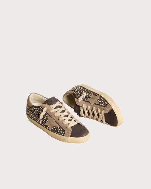 GOLDEN GOOSE Super - Star LTD in gray nubuck with Swarovski pearls and suede star | 黃金鵝 Super - Star LTD 灰色磨砂皮款,搭配施華洛世奇珍珠與麂皮星星(鴿灰色) - LondonKelly 英國名牌代購