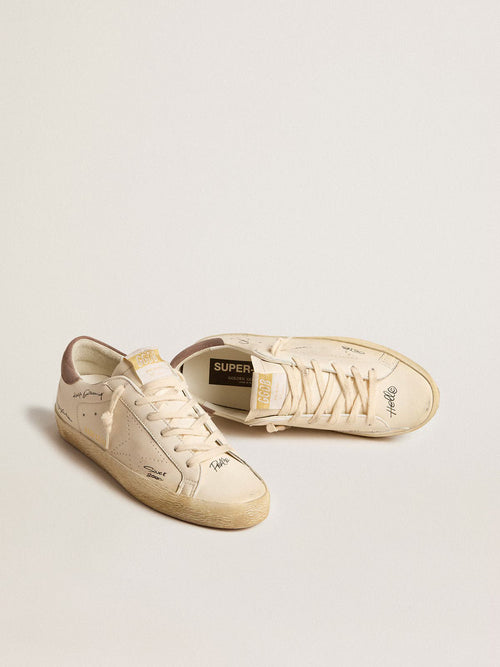 GOLDEN GOOSE Women's Super - Star in nappa leather with perforated star and suede heel tab | 黃金鵝 女款 Super - Star 採用納帕皮革,搭配鏤空星星與麂皮後跟標籤(深霧粉色) - LondonKelly 英國名牌代購
