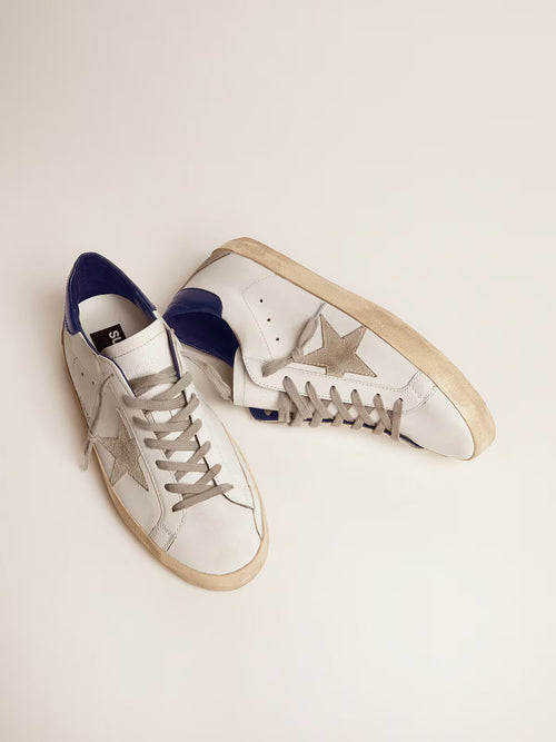 GOLDEN GOOSE Women's Super - Star with suede star and blue heel tab | 女款 Super - Star 搭配麂皮星星与蓝色后跟标签(蓝色) - LondonKelly 英国名牌代购