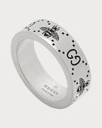 GUCCI GG and Bee Engraved Ring | 古驰 戒指 (银色) - LONDONKELLY 英国名牌代购