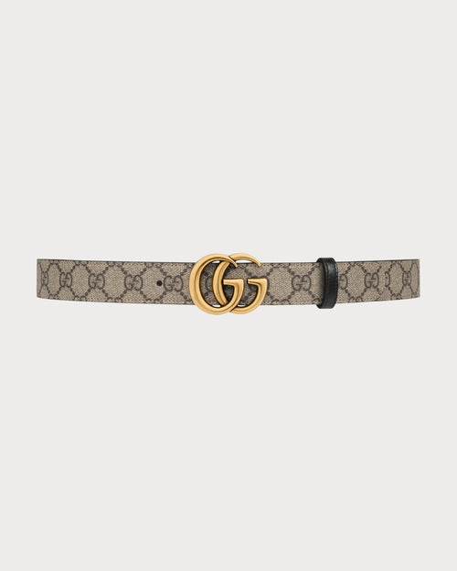 GUCCI GG Marmont Reversible Belt | 古馳 雙面皮帶 (3CM/啡黑色) - LondonKelly 英國名牌代購
