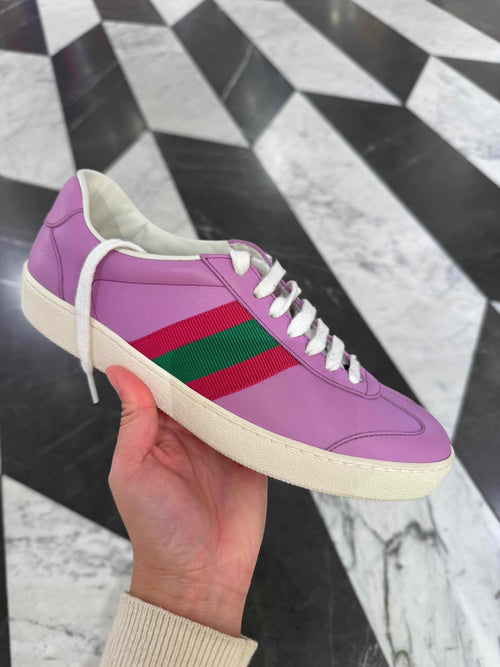 GUCCI Leather Sneaker with Web(3 Colors) - LONDONKELLY 英國名牌代購