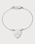 GUCCI Trademark Bracelet with Heart Pendant | 古驰 手链 (银色) - LONDONKELLY 英国名牌代购